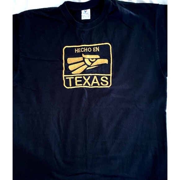 Hecho En Texas Men's Embroidered T-Shirt XL Black/Gold - Picture 2 of 3